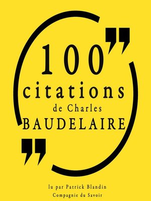 cover image of 100 citations de Charles Baudelaire